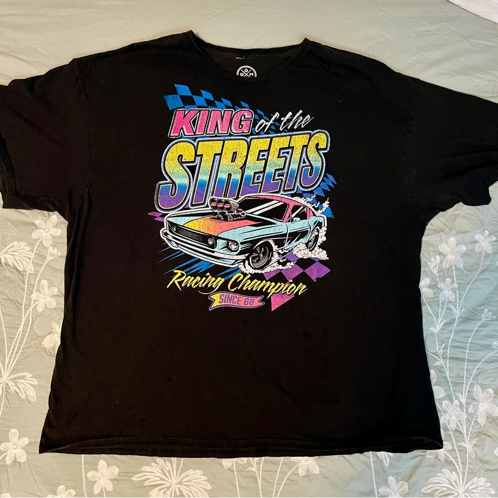 DOM King of the Streets Muscle Car Tee 3X Racing Graphic Fast Vibes Black